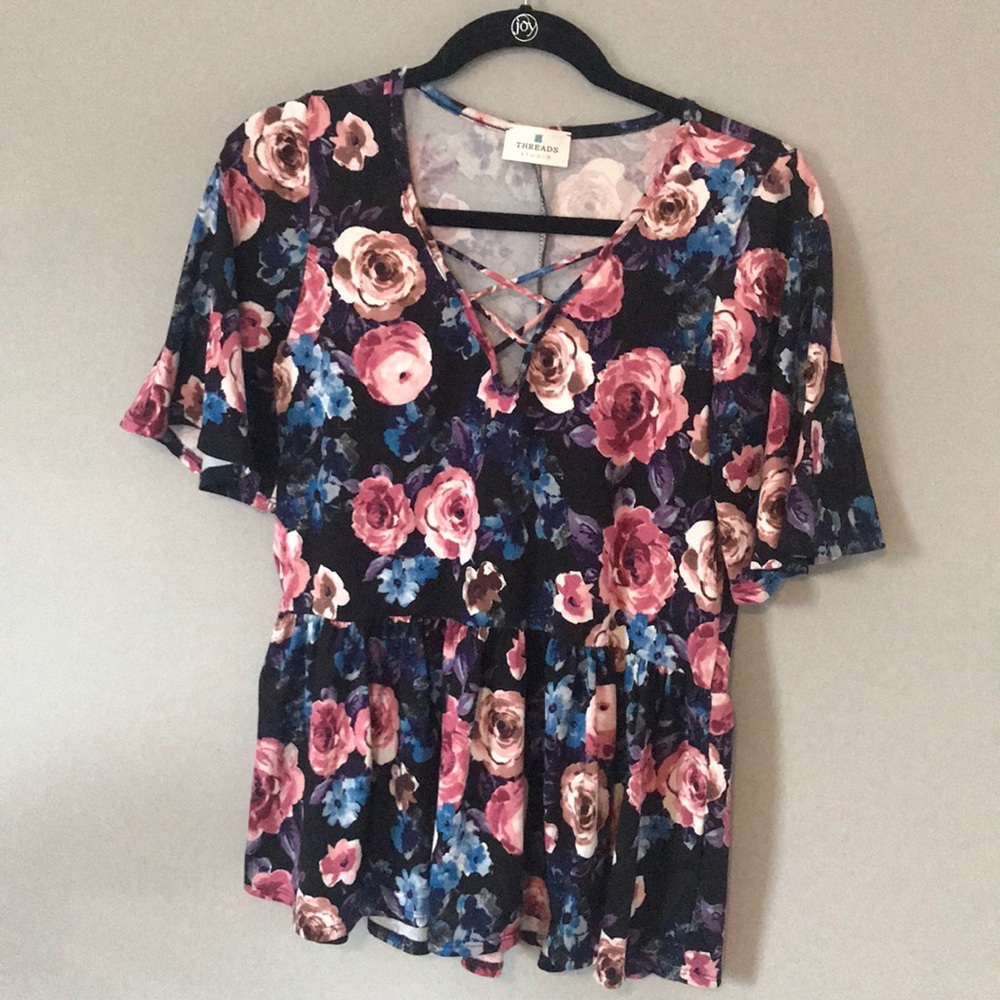 Floral peplum top